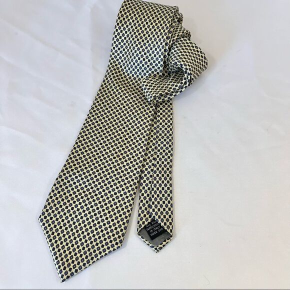 Lot of 2 Christian Dior Monsieur Silk Ties Mens Classic Necktie Yellow Red Blue - Picture 3 of 11